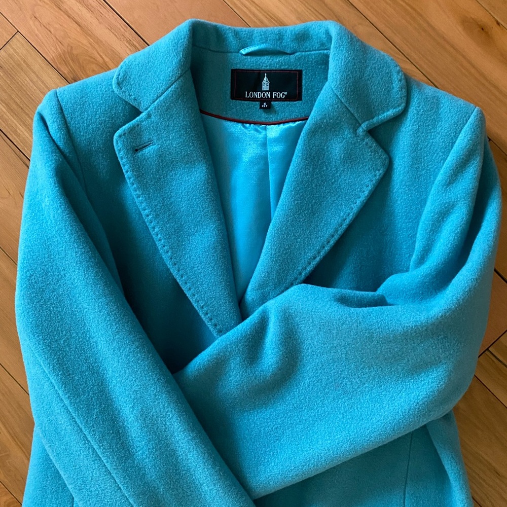 London Fog Blue Wool Coat